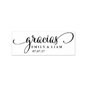 Tampons Encreurs Beau timbre merci avec police calligraphie