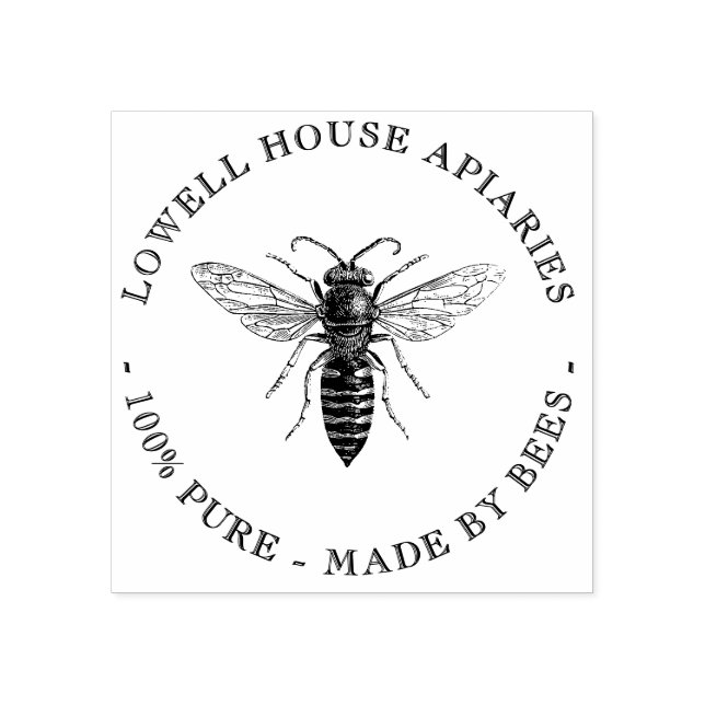 Tampons Encreurs Beekeeper Custom Apiaries Elégant Queen Bee Stamp (Impression)