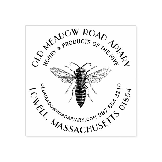 Tampons Encreurs Beekeeper Queen Bee Honey Custom Logo Timbre Apiai (Impression)