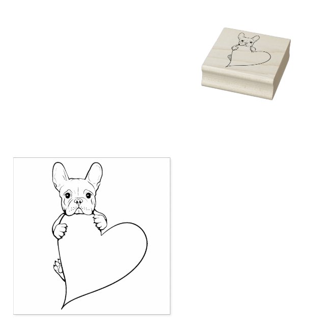Tampons Encreurs Belle chienne à coeur française (Tamponné)