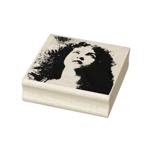 Tampons Encreurs Belle Victorienne Femme Visage, Timbre en caoutcho
