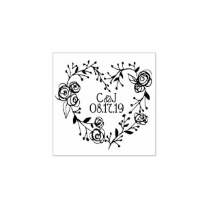 Tampons Encreurs Berries Twigs et couronne de coeur Rose   MARIAGE