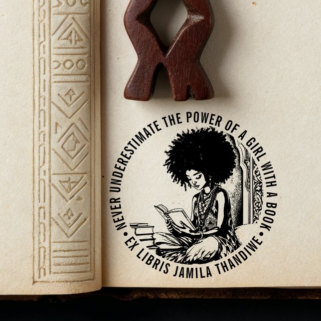 Tampons Encreurs Bibliothèque Afro féministe "Power of a Girl" Plaq (Créateur téléchargé)