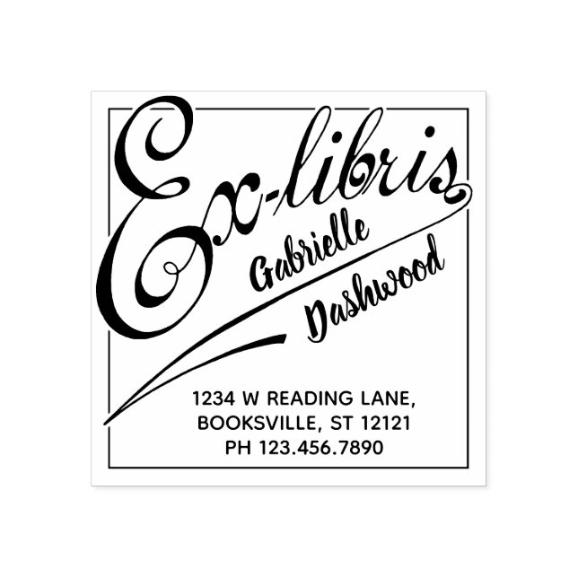 Tampons Encreurs Bibliothèque Ex Libris Bibliothèque de plaques de  (Impression)