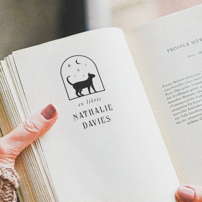Tampons Encreurs Bibliothèques Ex Personnalisées | Magic Moon Stars (Stamp Mock-up)