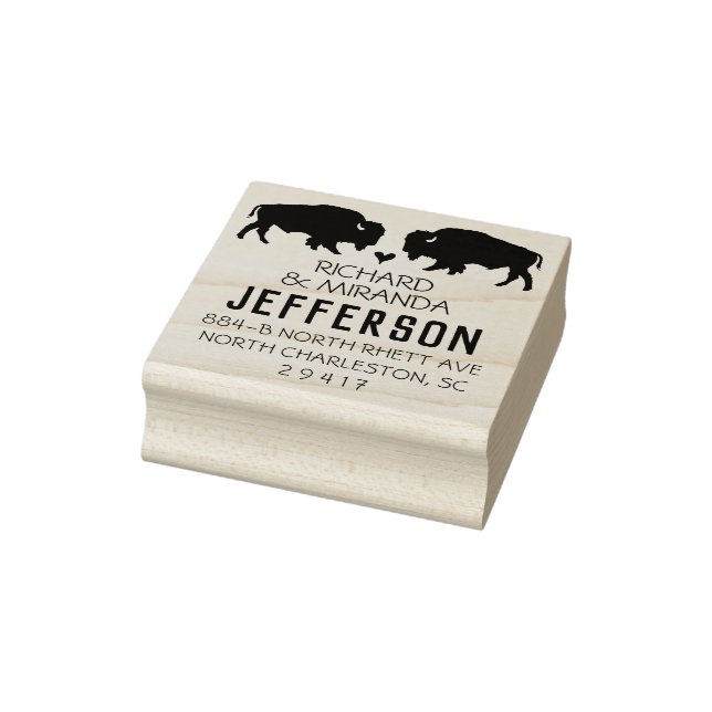 Tampons Encreurs Bison Buffalo Adresse de retour Timbre Animaux Mar (Tampon)