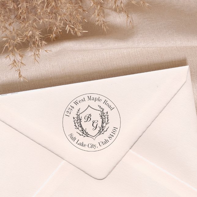 Tampons Encreurs Blason de mariage à monogramme classique (Créateur téléchargé)