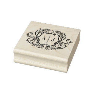 Tampons Encreurs Blason de monogramme de rose débridée Jardin angla