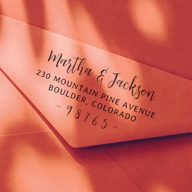 Tampons Encreurs Boho Elegant Couple Names Mariage Adresse de retou (Créateur téléchargé)