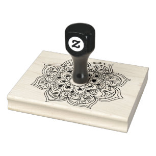 Tampons Encreurs Boho noir blanc mandala ornement floral
