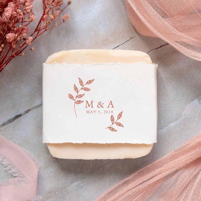 Tampons Encreurs Boho Rustic Branches Mariage Initiales Monogramme (Créateur téléchargé)