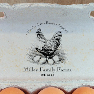 Tampons Encreurs Boîte d'œufs de poule de ferme familiale vintage 