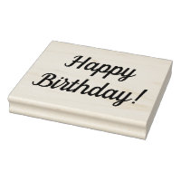 Bon Anniversaire Bois Monté Timbre En Caoutchouc