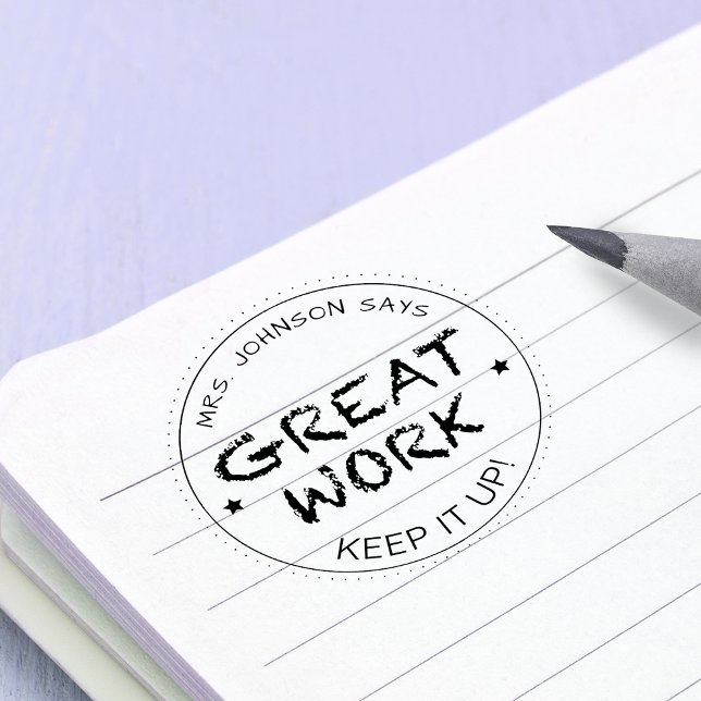 Tampons Encreurs Bon travail | Enseignants personnalisés (Great Job | Personalized Teachers Rubber Stamp)