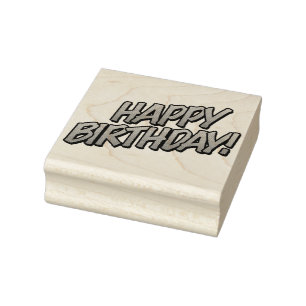 Tampons Encreurs BONJOUR D'ANNIVERSAIRE amusant Retro Comic Book
