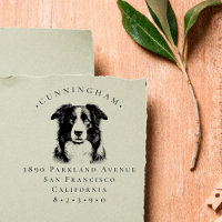 Border Collie Pet Dog Nom de famille et adresse de