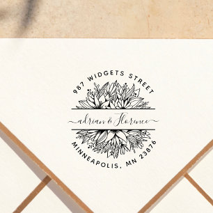 Tampons Encreurs Botanical Couple Retour Adresse Mariage élégant