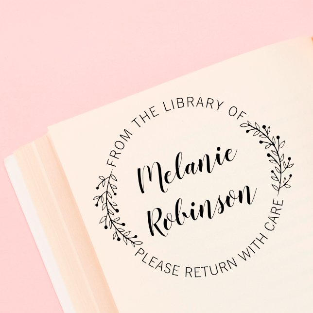 Tampons Encreurs Botanique Ronde Personnalisée De La Bibliothèque D (Créateur téléchargé)