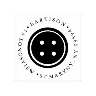 Tampons Encreurs bouton à coudre ADRESSE RETOUR ADRESSE EN caoutcho