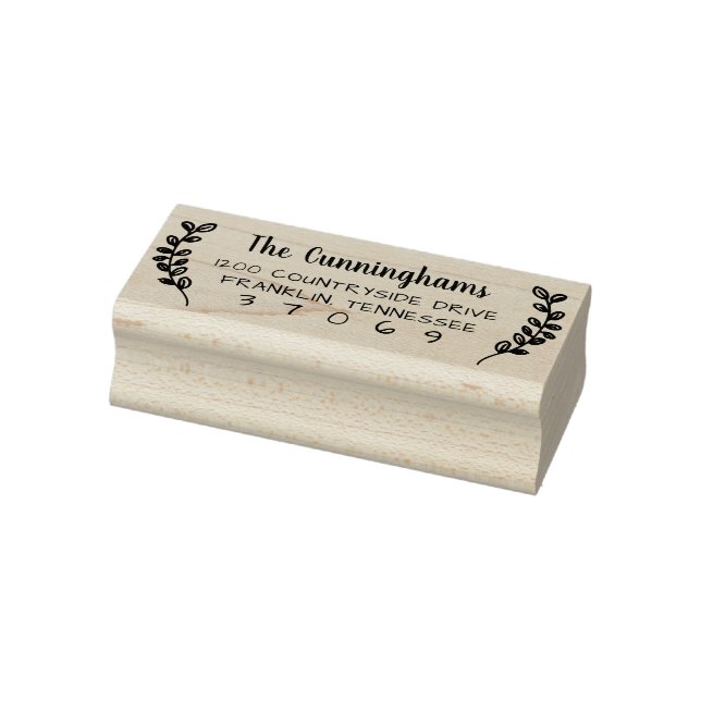 Tampons Encreurs Branche de verdure botanique dessinée à la main (Tampon)
