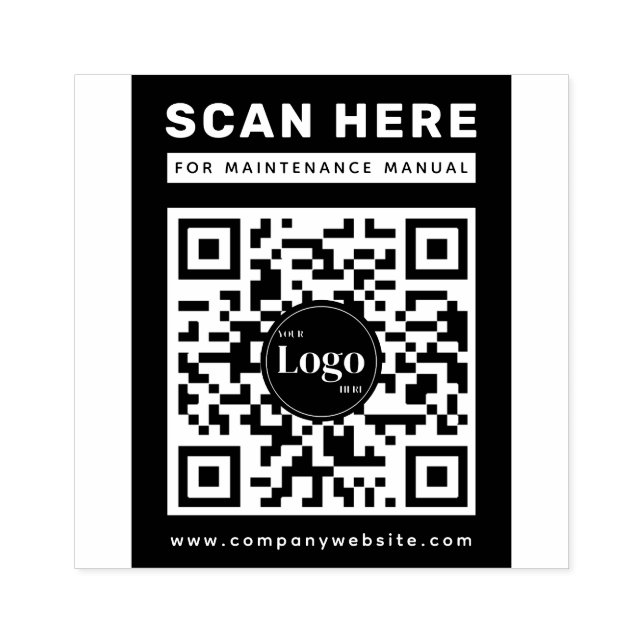 Tampons Encreurs Business Logo Qr Code Scan Me Maintenance Manual (Impression)