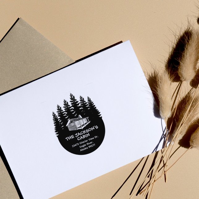 Tampons Encreurs Cabine de famille de forêt Adresse de retour (Créateur téléchargé)