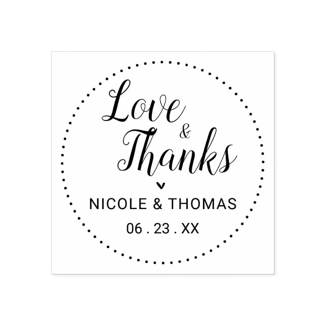 Tampons Encreurs Cadeau de mariage Classique Amour & Remerciements (Impression)