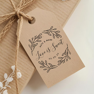 Tampons Encreurs Cadeau de mariage Elégant Botanique L'amour est do