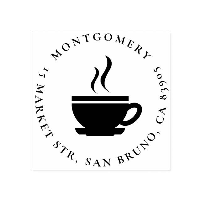Tampons Encreurs Café | Nom de famille personnalisé et adresse de r (Impression)