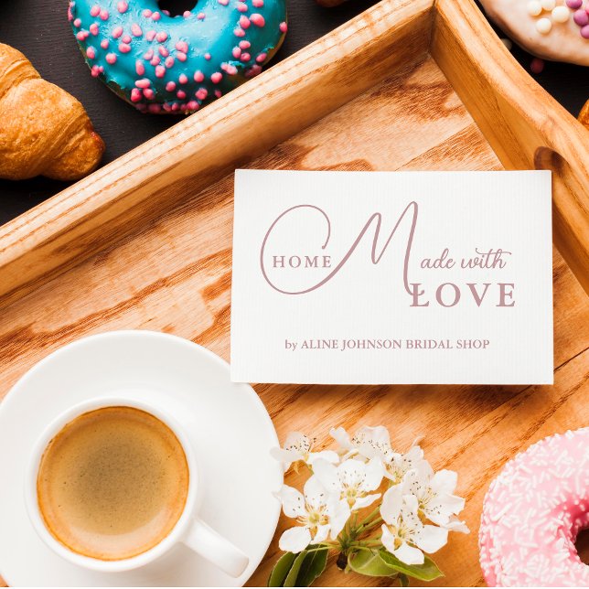 Tampons Encreurs Calligraphie Minimaliste Exquise Maison Fabriqué A (Exquisite Elegant Minimalist Calligraphy Home Made with Love Rubber Stamp.)