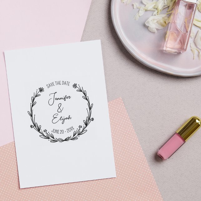 Tampons Encreurs Calligraphie moderne Enregistrer la date Mariage (Créateur téléchargé)
