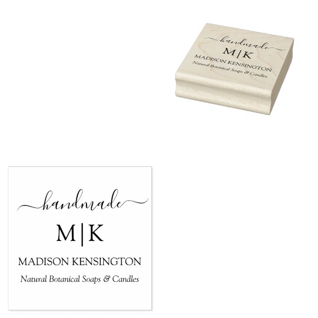 Tampons Encreurs Calligraphie Monogramme artisanal ou Ajouter un Ét (Tamponné)