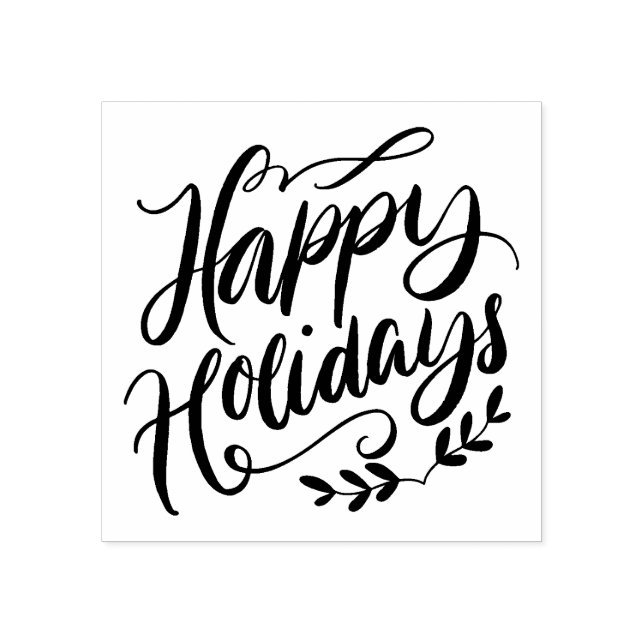 Tampons Encreurs Calligraphie noir et blanc Joyeuses fêtes (Impression)