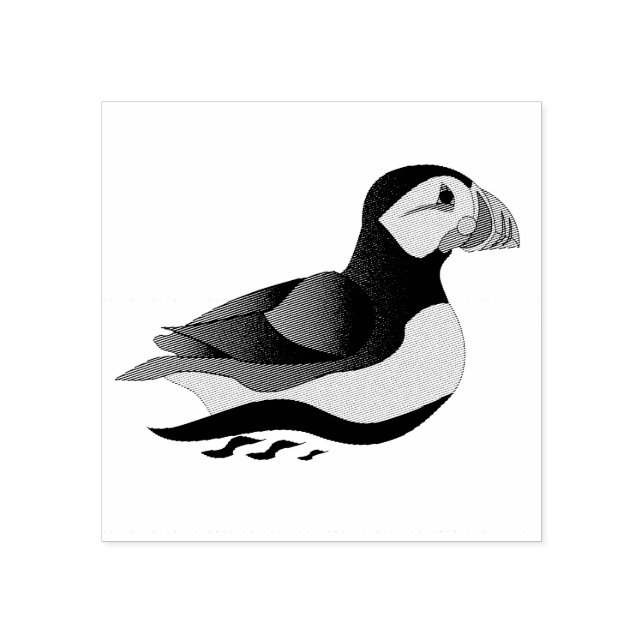 Tampons Encreurs Caricature adorable en nage de Puffin Atlantique (Impression)