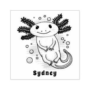 Tampons Encreurs Caricature axolotl rose adorable