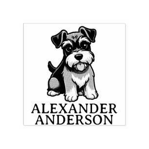 Tampons Encreurs Caricature Cute Schnauzer Personnaliser