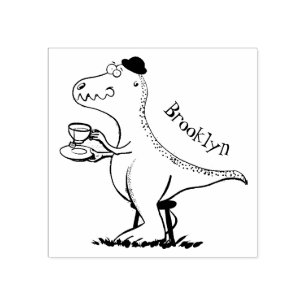 Tampons Encreurs Caricature de dinosaure vert t rex