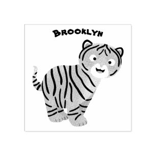 Tampons Encreurs Caricature de petit tigre joyeux
