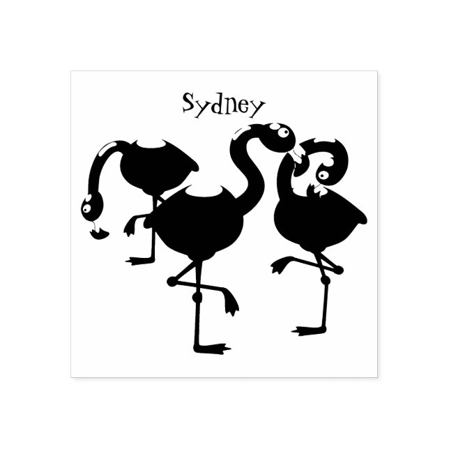 Tampons Encreurs Caricature en trio flamand rose mou (Impression)