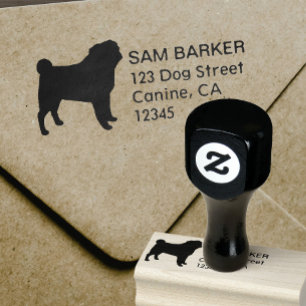 Tampons Encreurs Carlin Chien race Silhouette Adresse de retour