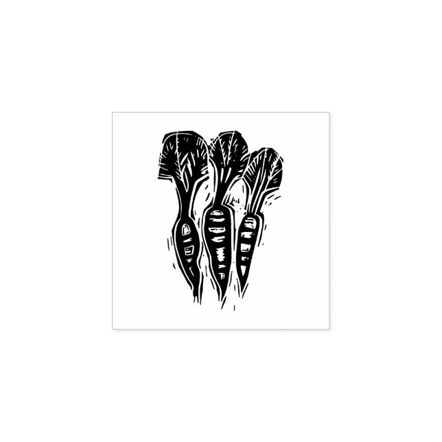 Tampons Encreurs Carottes Menu végétarien Choix Linocut rustique (Impression)