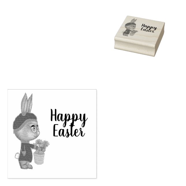 Tampons Encreurs Carrot Amant Bunny Pâques Personnalisé Joyeux Pâqu (Tamponné)