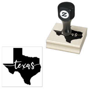 Tampons Encreurs Carte du Texas Cute Texas Typographie Carte d'état