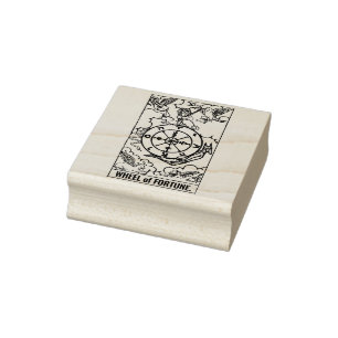 Tampons Encreurs Carte Tarot : Roue de Fortune : Texte personnalisé