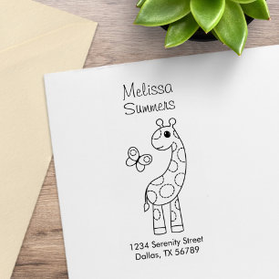 Tampons Encreurs Cartoon Giraffe et Papillon Color Me Adresse