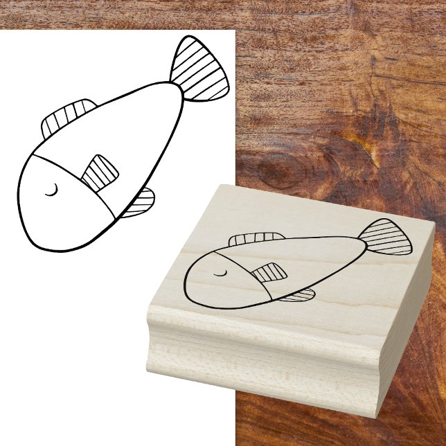 Tampons Encreurs Cartoon Whimsical Cute Poisson Caoutchouc (Cartoon Fish Stamp: Make Your Artwork Fin-tastic! 🐠)