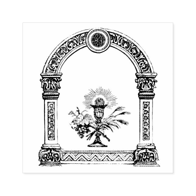 Tampons Encreurs Catholique Chalice Hôte Saxon Frame Religieux (Impression)