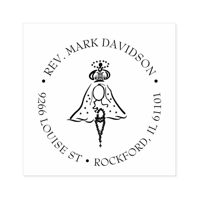 Tampons Encreurs Catholique Vierge Marie Rosaire Adresse religieuse (Impression)