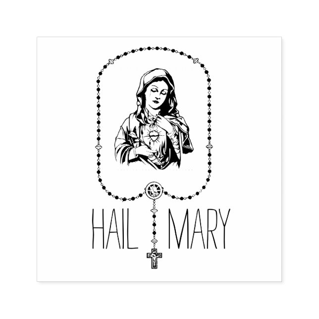 Tampons Encreurs Catholique Vierge Marie Rosaire Adresse religieuse (Impression)