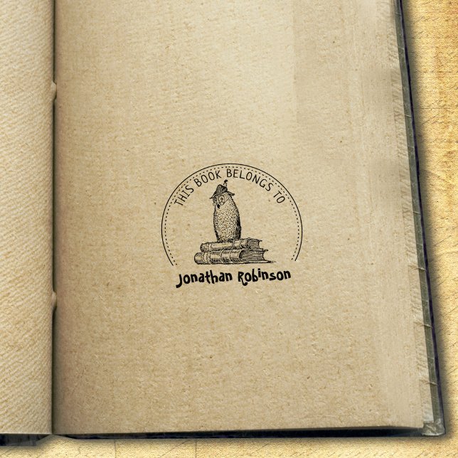 Tampons Encreurs Ce Livre Appartient À, Chouette Livre (Créateur téléchargé)